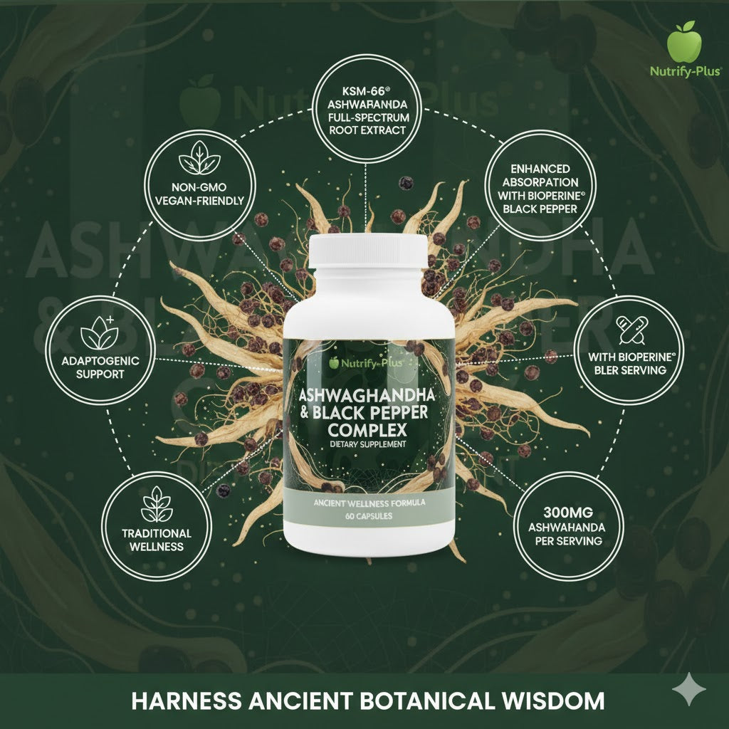 2-Pack Bundle Ashwagandha and Black Pepper Supplement