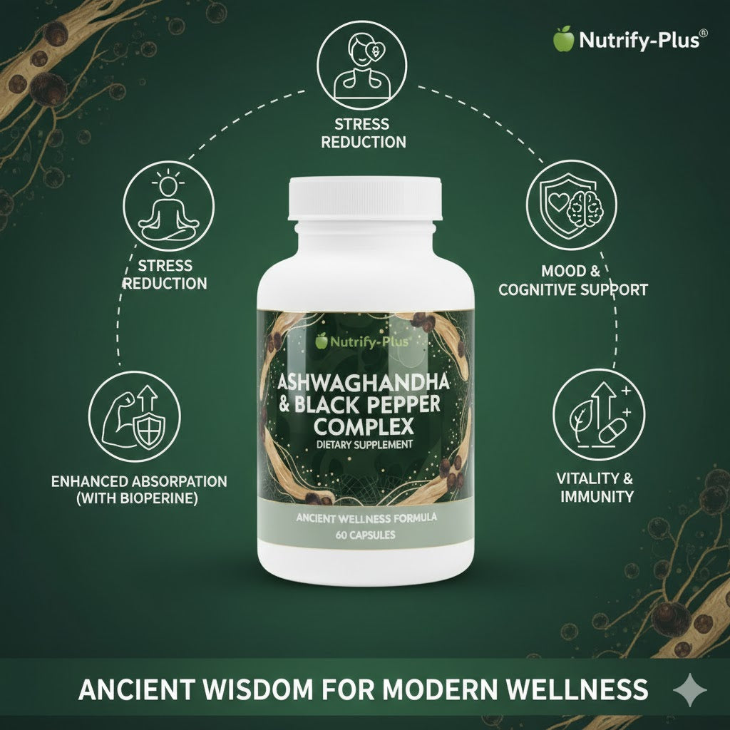 2-Pack Bundle Ashwagandha and Black Pepper Supplement