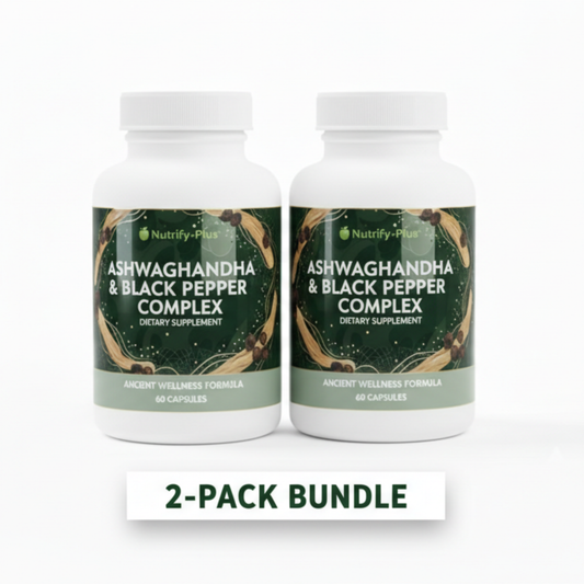 2-Pack Bundle Ashwagandha and Black Pepper Supplement