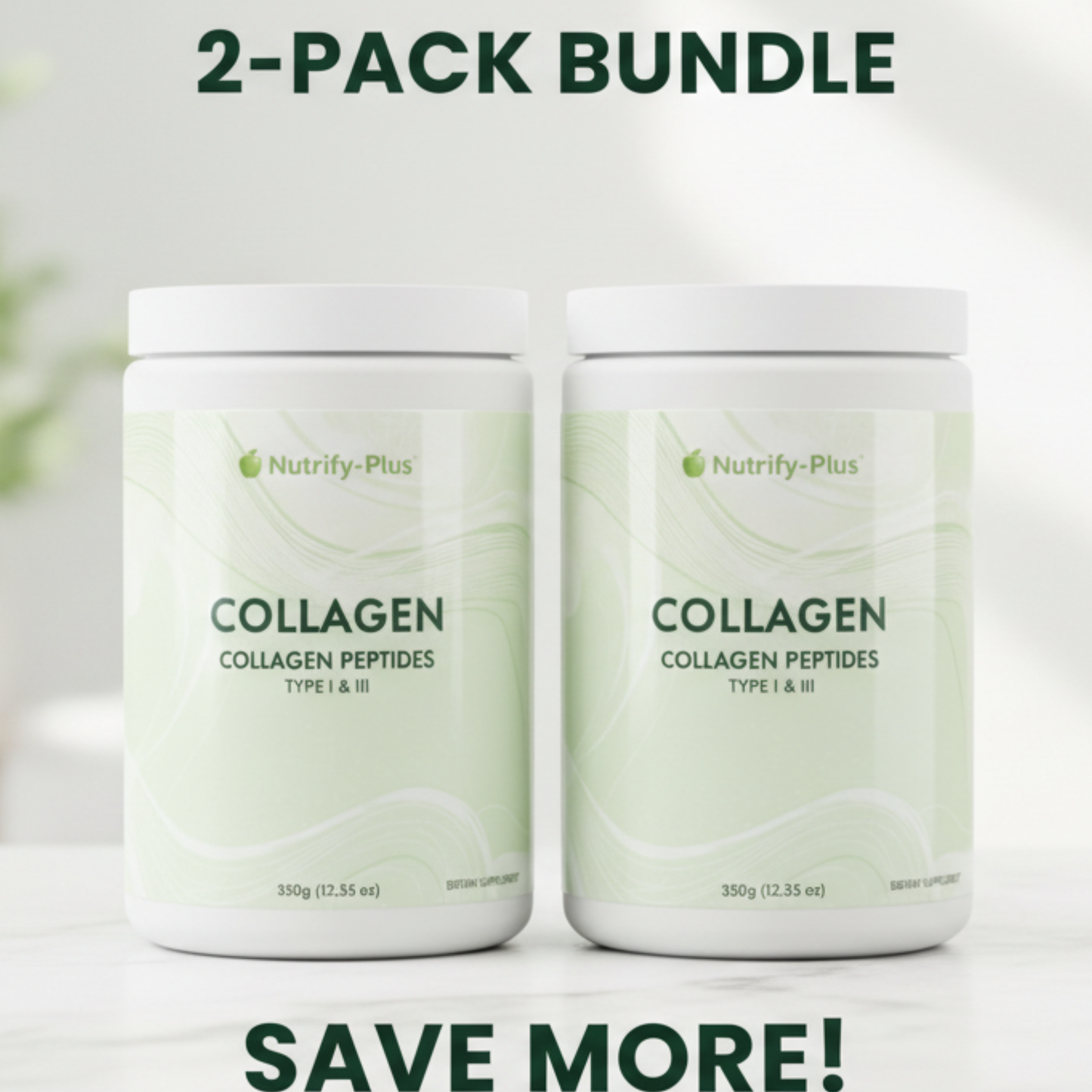 2-Pack Bundle Collagen Peptides Type I & III Supplement